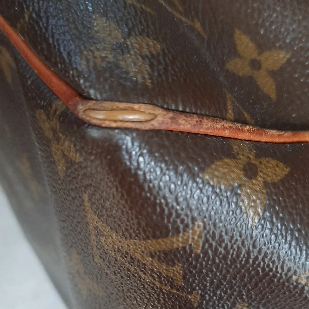 Louis Vuitton Brown Monogram Canvas Shoulder Tote with Leather Trim - Picture 8 of 16